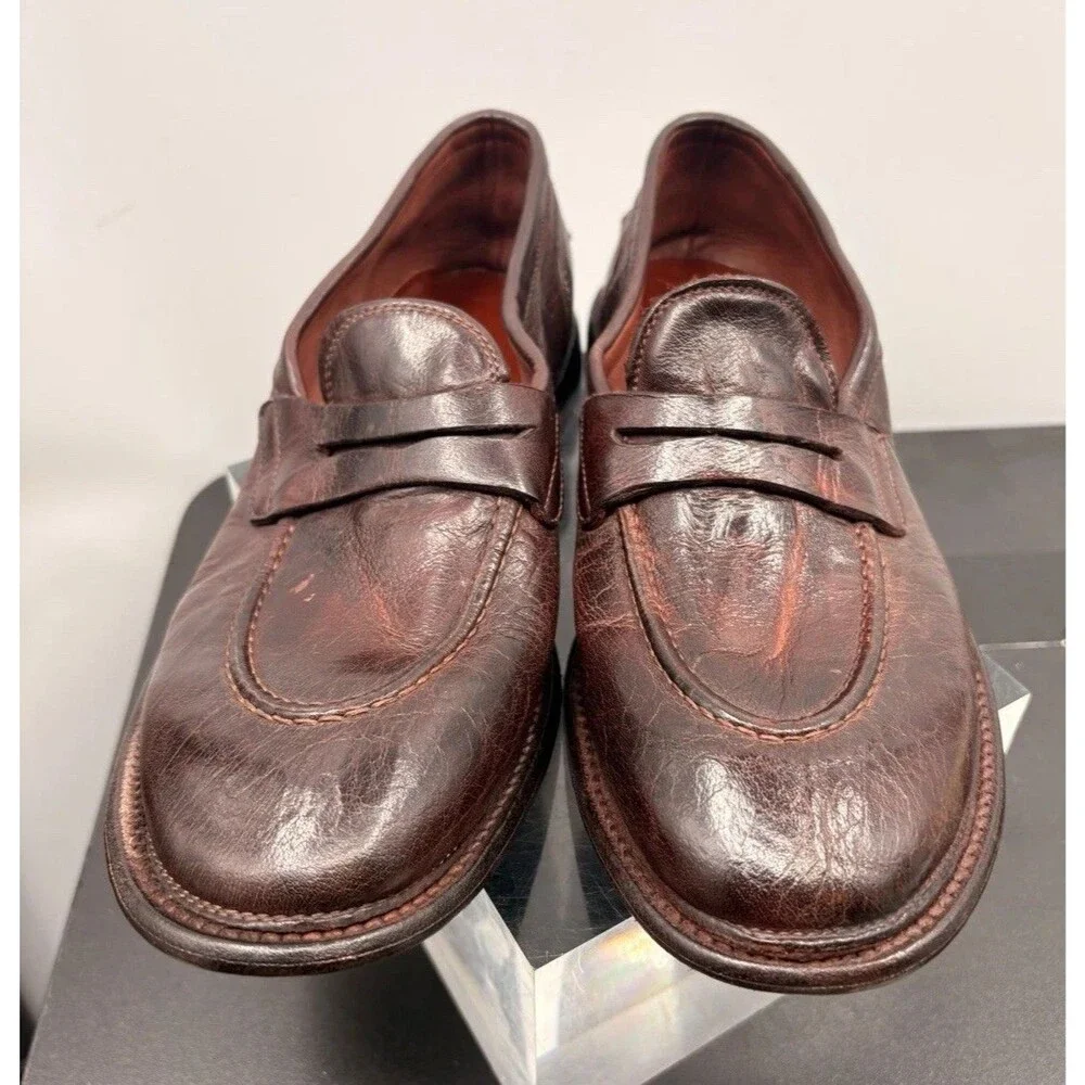 Lemargo Handmade Buffalo Loafer In Brown Cognac Size 40 Made Italy